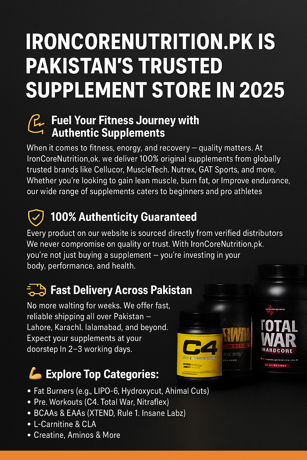 Why IronCoreNutrition.pk is Pakistan’s Trusted Supplement Store in 2025?