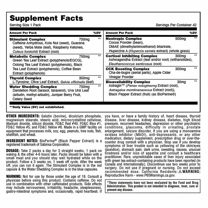 ANIMAL CUTS ( NEW PACKING ) | 42 PACKS | UNIVERSAL NUTRITION